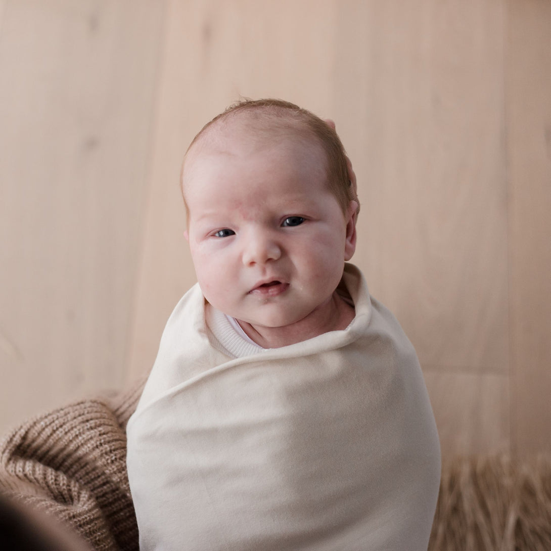 Baby wearing Stretchy Swaddle Baby Blanket