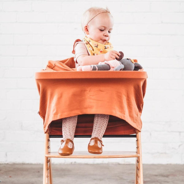 Baby sitting in 5 in 1 Multi Use Cover  - Savannah Rust (Organic)