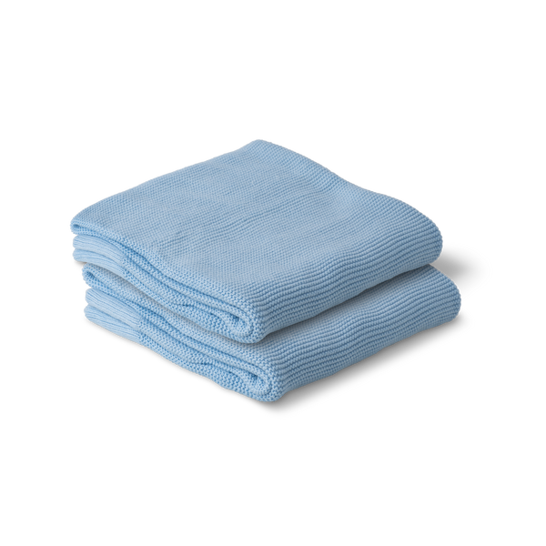 Organic Cotton Classic Knit Baby Blanket | Baby Blue