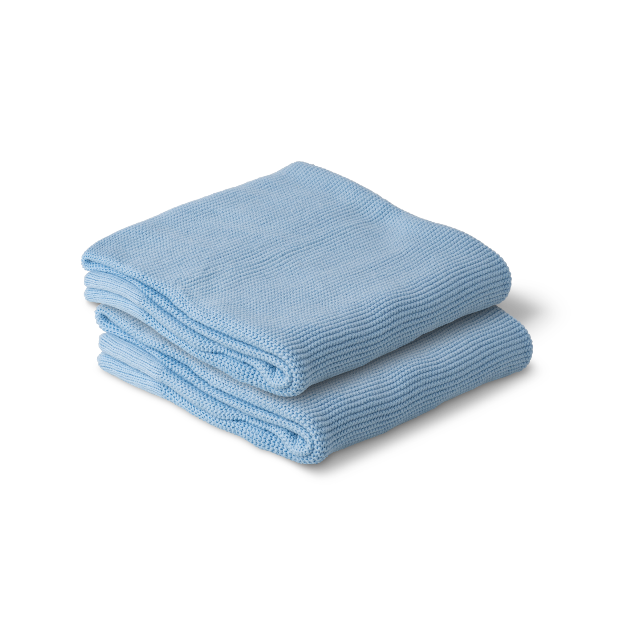 Cotton Classic Knit Baby Blanket | Baby Blue