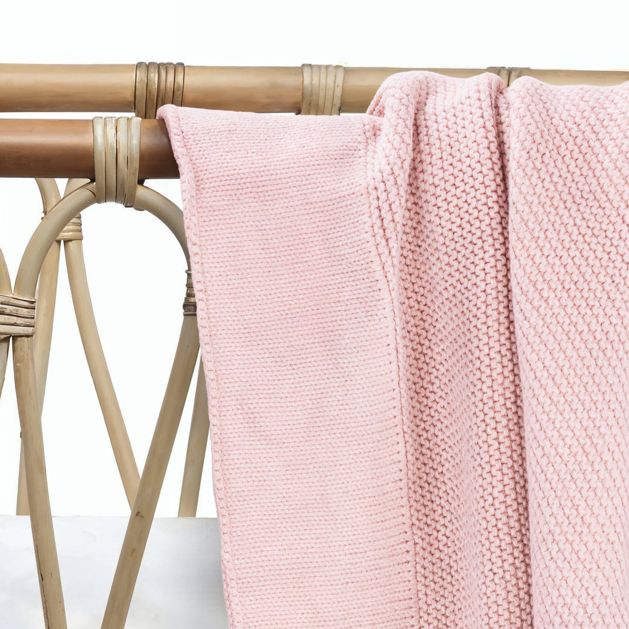 Cotton Classic Knit Baby Blanket | Carousel Pink