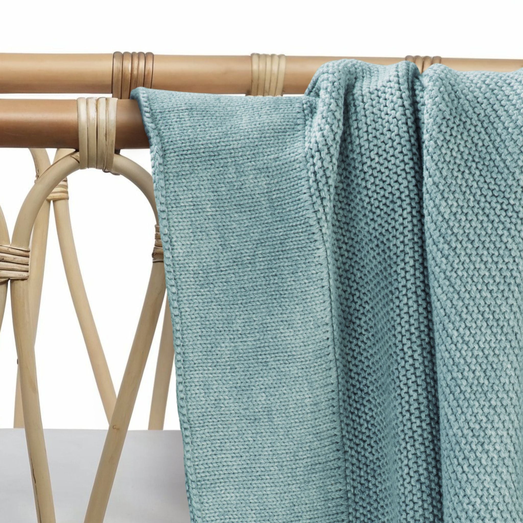 Cotton Classic Knit Baby Blanket | Mantis Green