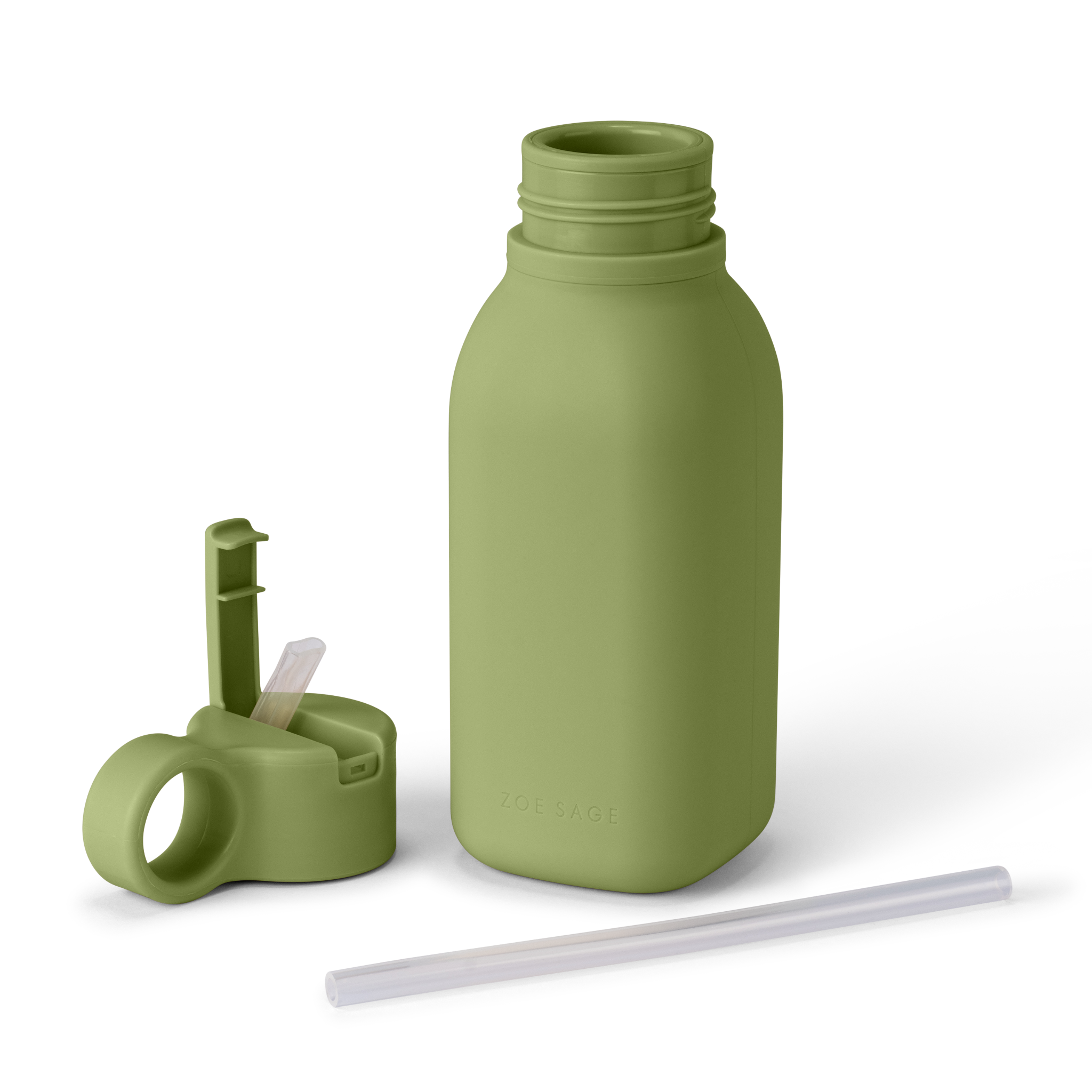 Silicone Drinking Water Bottle 450ml | Sage Green