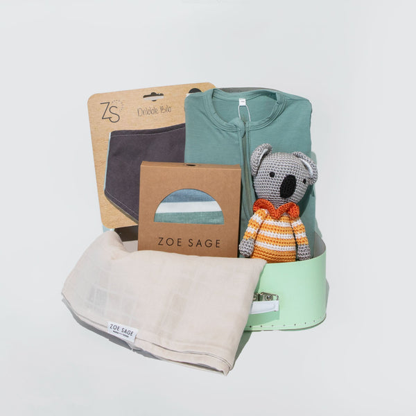 New Born Baby Mum Gift Box Hamper - Neutral Green