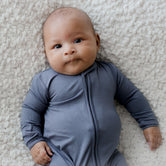 Bamboo Zip Growsuit Romper - Horzion Blue