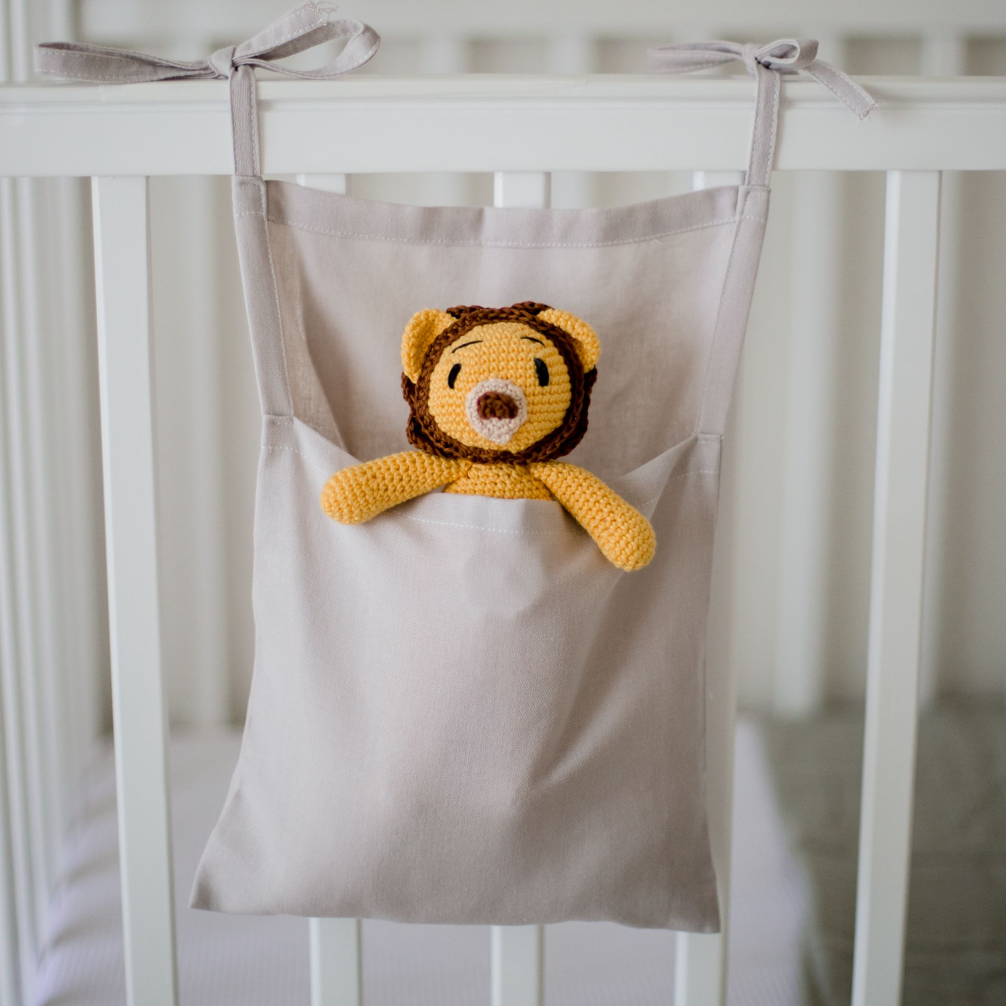 Linen Cot Organizers | Light Grey