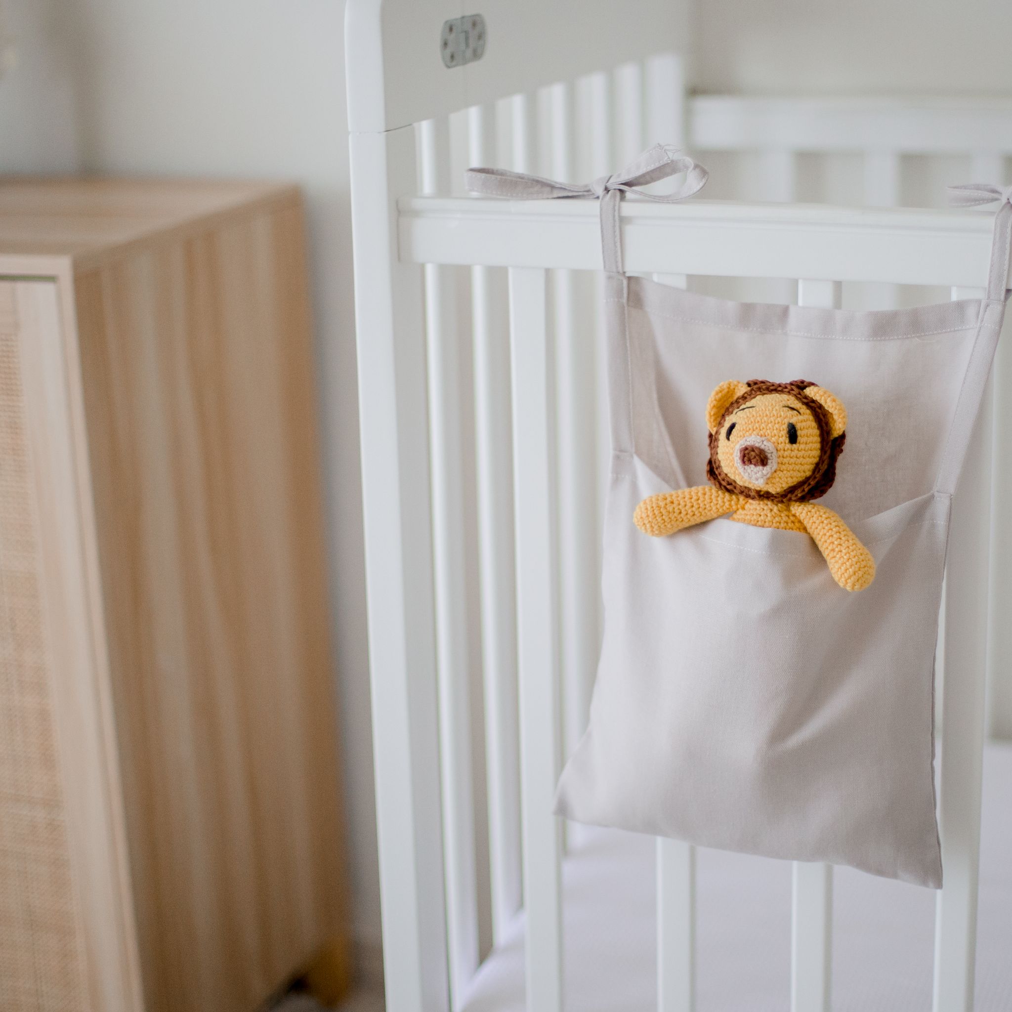 Linen Cot Organizers | Light Grey