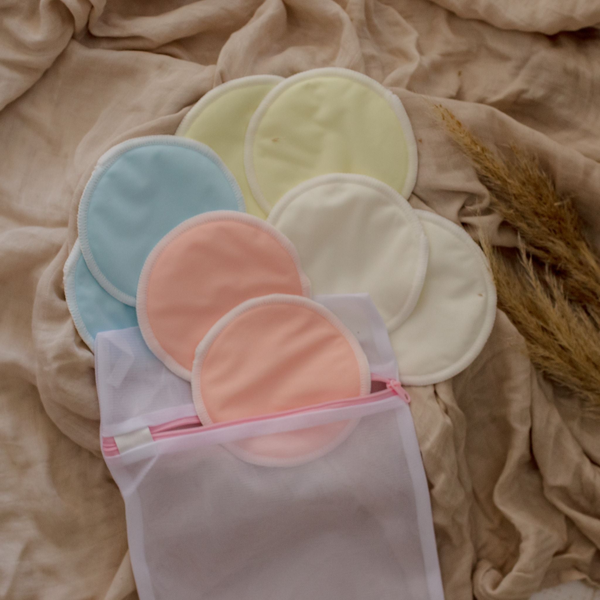 Organic Bamboo Reusable Nursing Breast Pads - Mixed Solid Bundle (8pk)