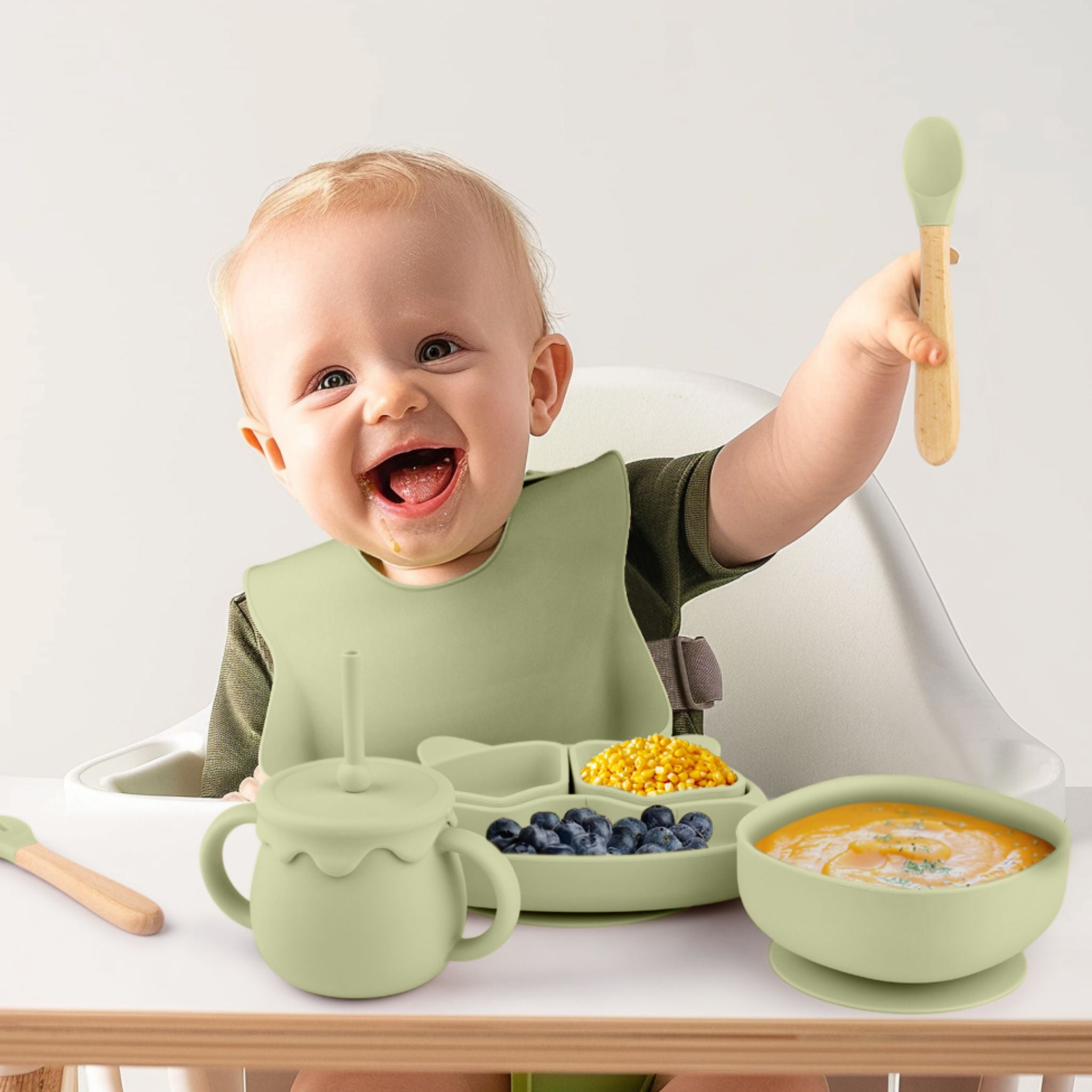 Silicone 11 piece Feeding Set 