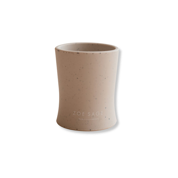 Silicone Speckled Soft Grip Open Cup | Wheat-Zoesage