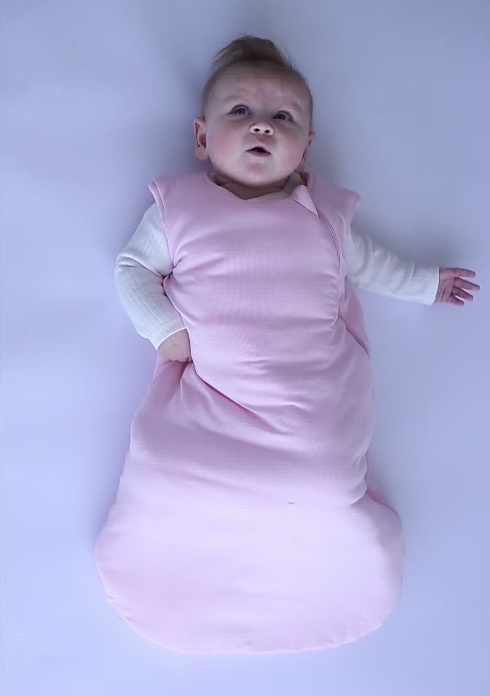 Video of baby  in his baby sleeping bag