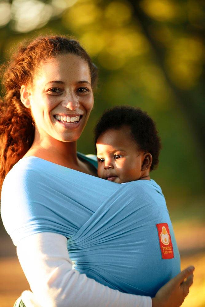 Hana-Baby-Wrap-Carrier-in-Sky-Blue-Organic-Bamboo-cotton