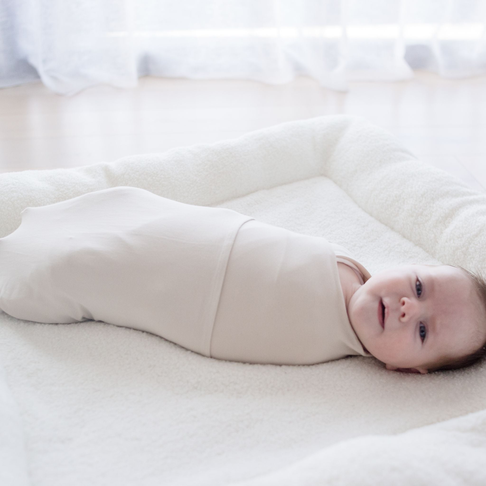 Baby wearing Stretchy Swaddle Baby Blanket