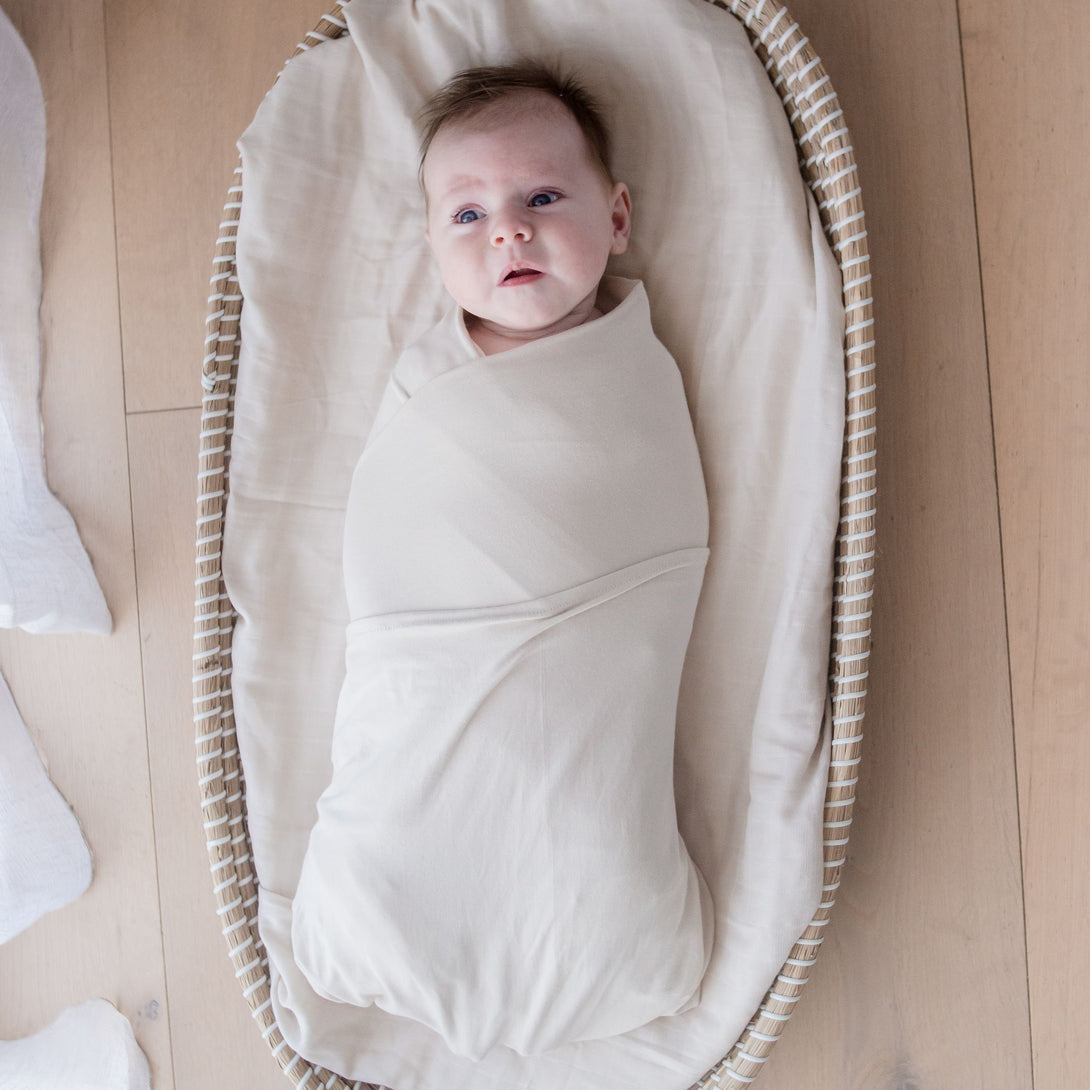 Baby wearing Stretchy Swaddle Baby Blanket