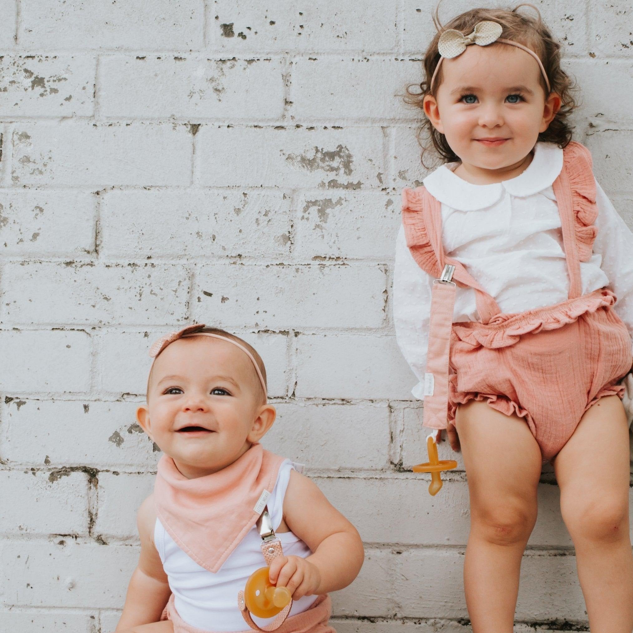 Dusty Pink Linen Dribble Bib - Zoesage