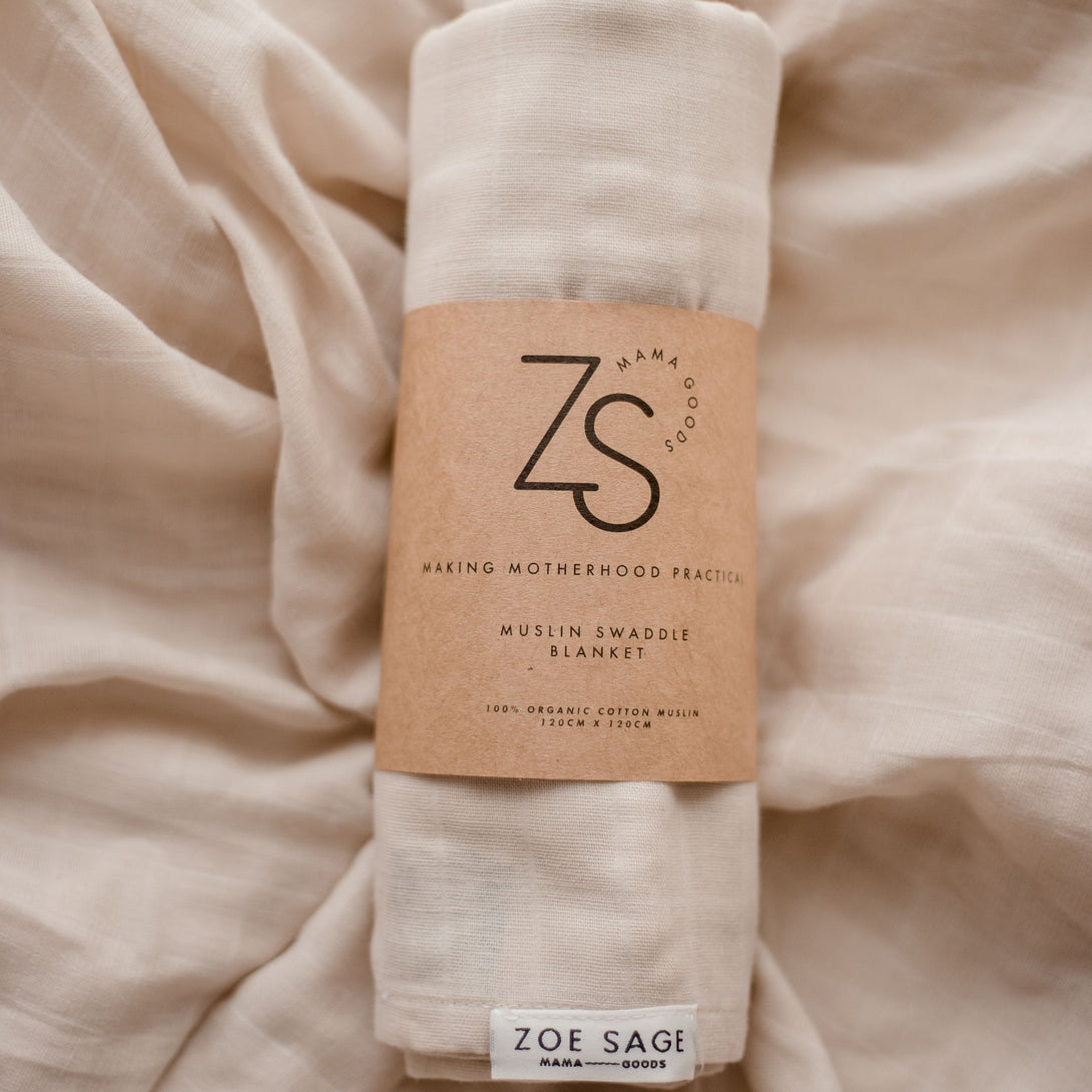 Muslin Swaddle Blanket | Oat (Organic)