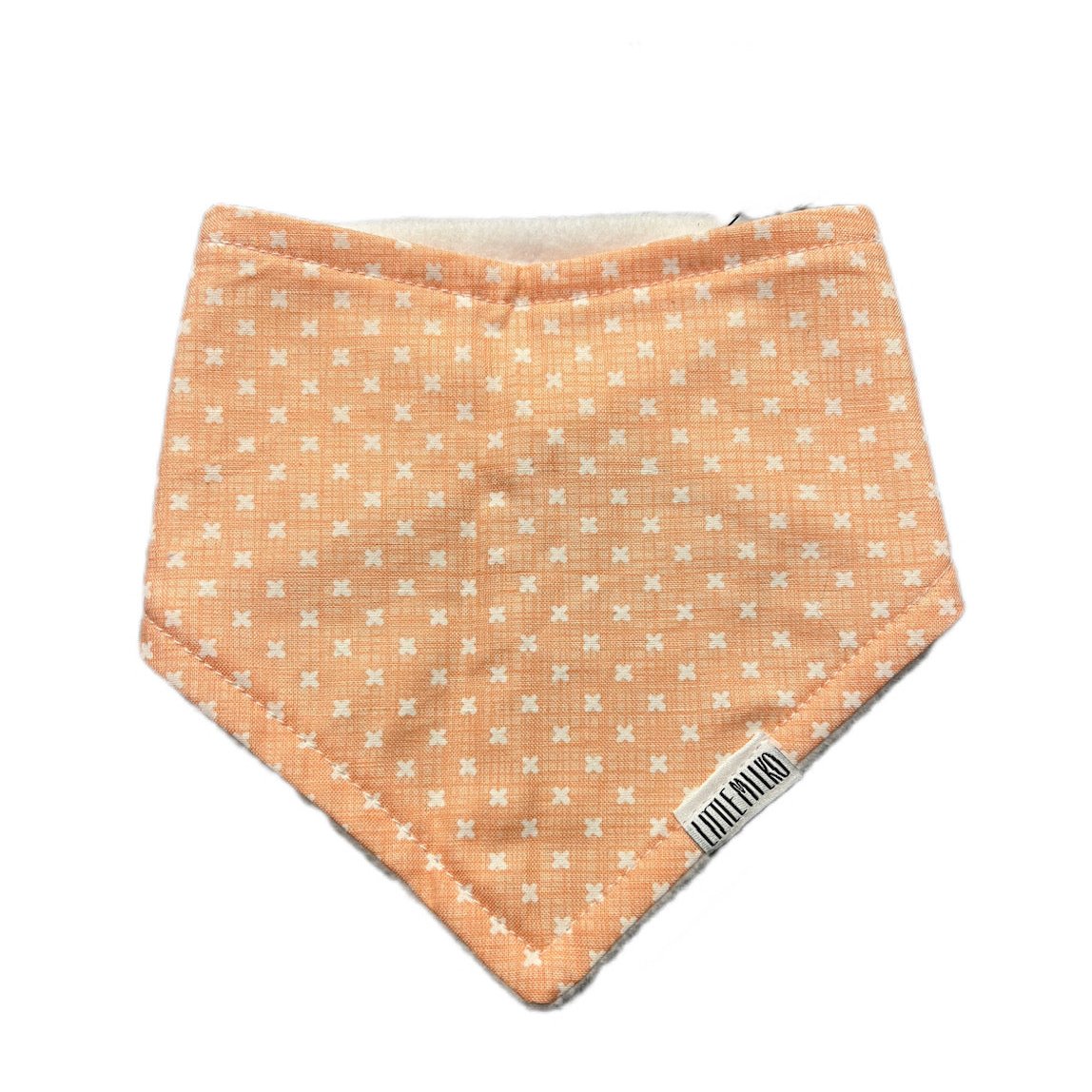 Linen Dribble Bib | Peach Cross-Zoesage