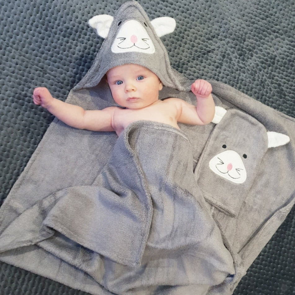 Cat Hooded Baby Towel & Mitt - TOM-Zoesage
