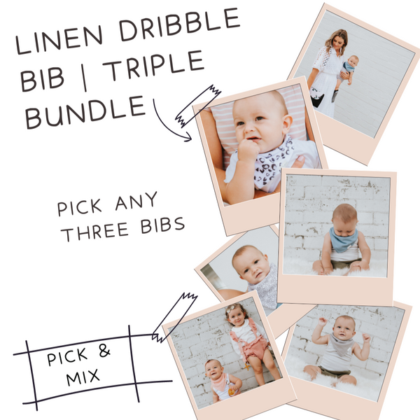  Photo of Linen Dribble Bib Triple Bundle