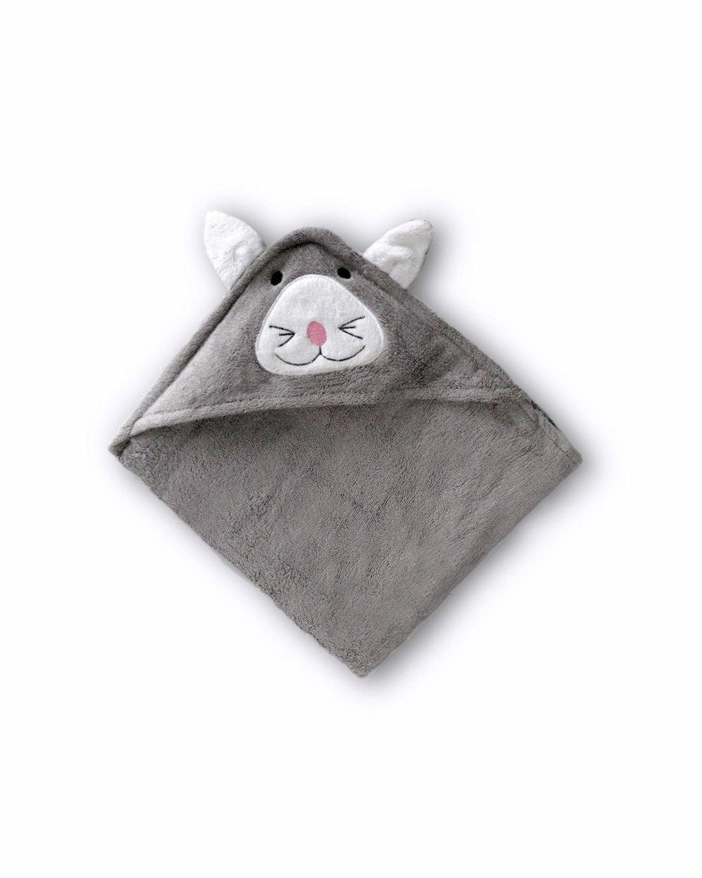 Cat Hooded Baby Towel & Mitt