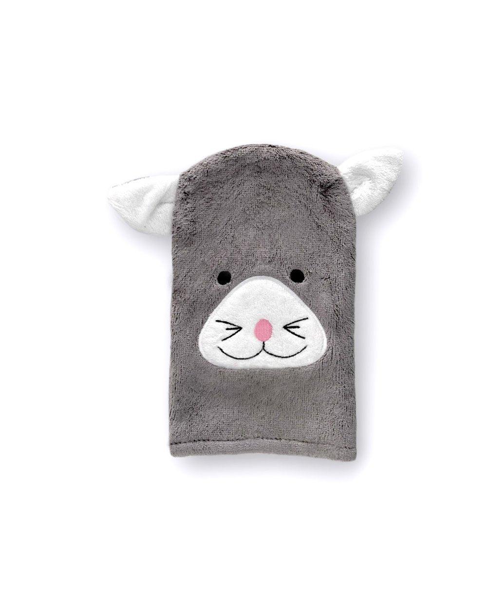 Cat Hooded Baby Towel & Mitt