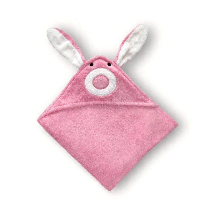  Bunny Hooded Baby Towel & Mitt - ROSA