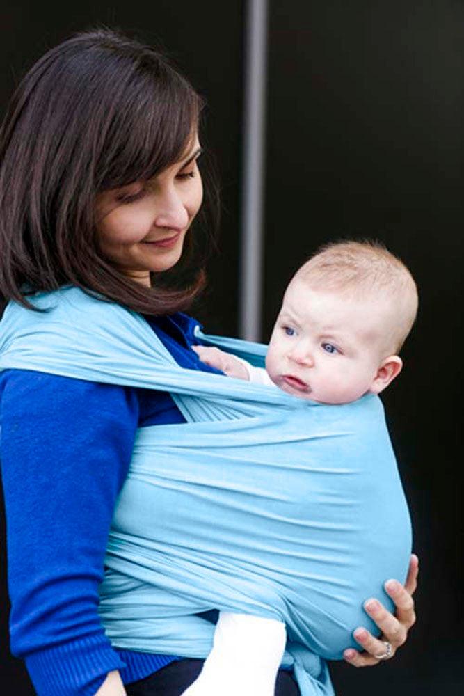 Hana-Baby-Wrap-Carrier-in-Sky-Blue-Organic-Bamboo-cotton